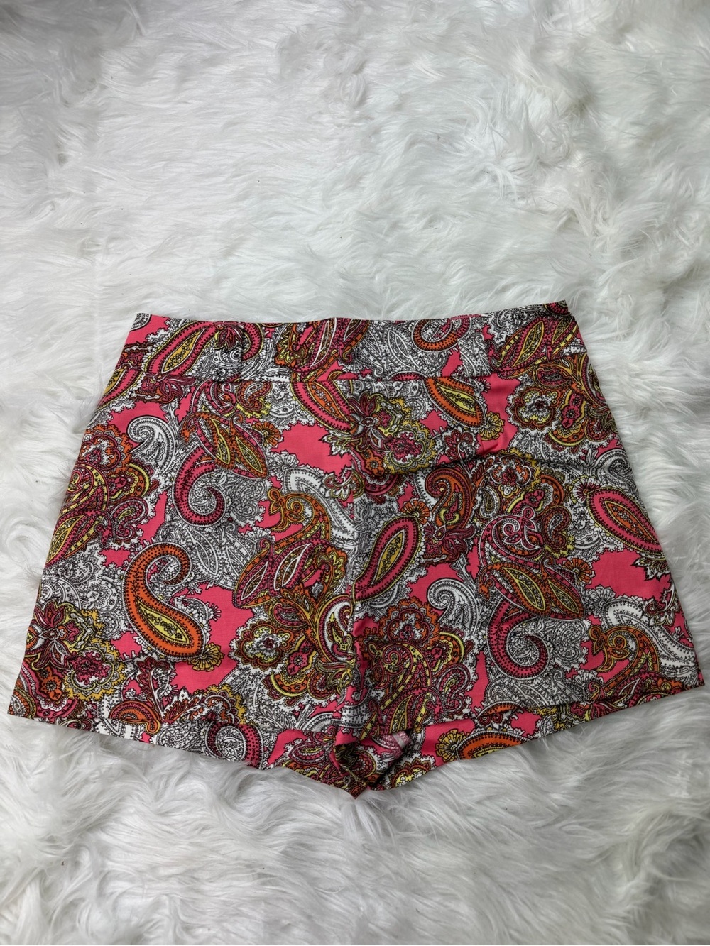 H&M High Waist Paisley Print Shorts - Pink and Gray